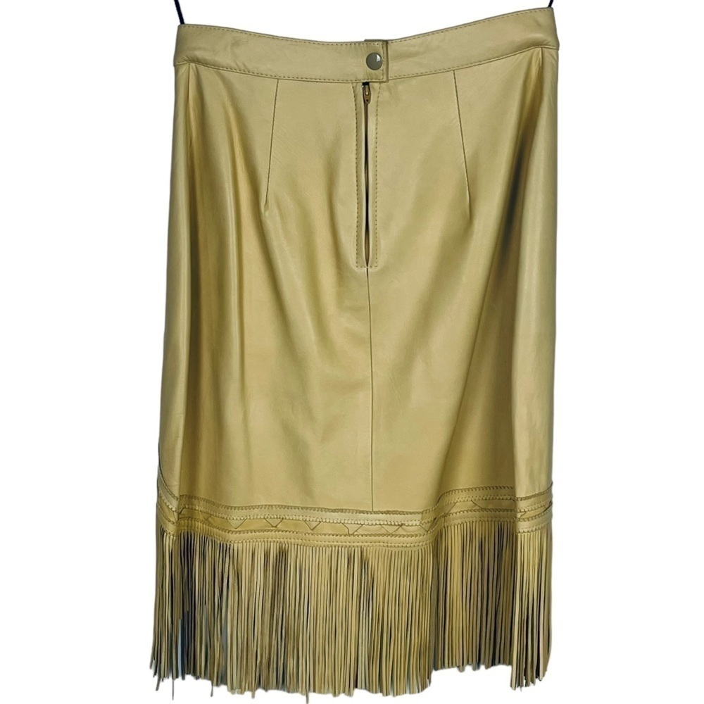 VINTAGE CONTINENTAL LEATHER SOUTHWEST BOLERO FRINGE CONCHO LAMB JACKET SKIRT SET - Picture 8 of 16
